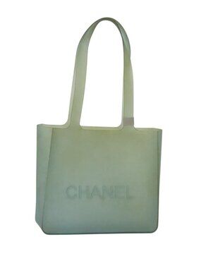 CHANEL Shoulder Bag Rubber Gray CC Auth bs24761